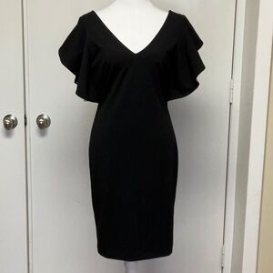 White House Black Market Drama Sleeve Crepe Dress
